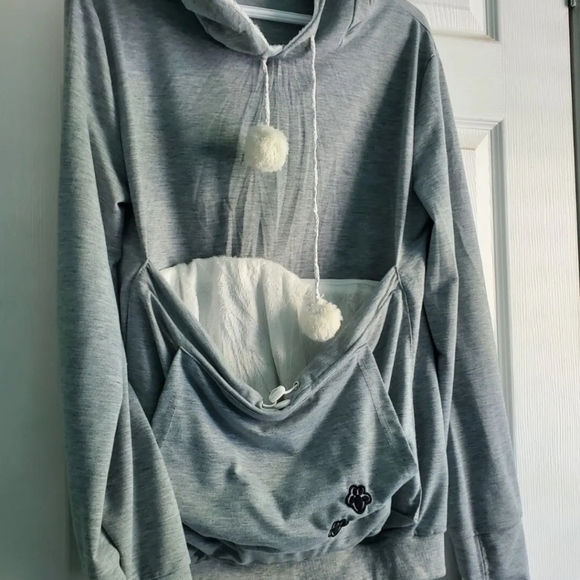 Kangaroo hoodie pet Carrier womens Large dog cat soft sweatshirt - Picture 4 of 8